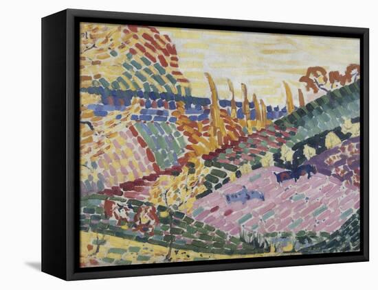 Paysage aux vaches-Robert Delaunay-Framed Premier Image Canvas