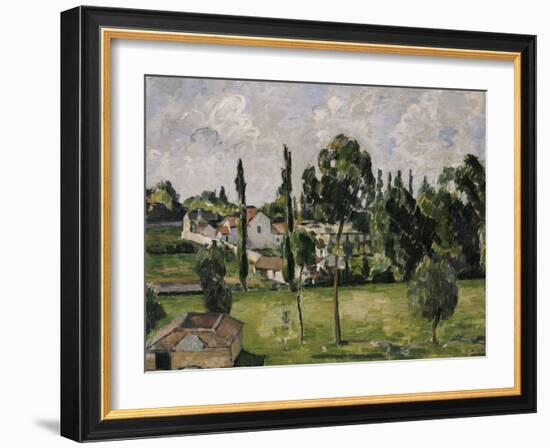 Paysage Avec Conduite d'Eau, circa 1879-Paul Cézanne-Framed Giclee Print