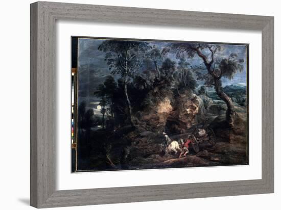 Paysage Avec Des Porteurs De Pierre (Landscape with Stone Carriers). Peinture De Pierre Paul (Pierr-Peter Paul Rubens-Framed Giclee Print