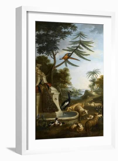 Paysage avec desmarkhors (moutons) d’Asie centrale-Christophe Huet-Framed Giclee Print