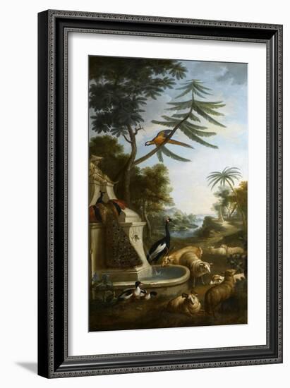 Paysage avec desmarkhors (moutons) d’Asie centrale-Christophe Huet-Framed Giclee Print