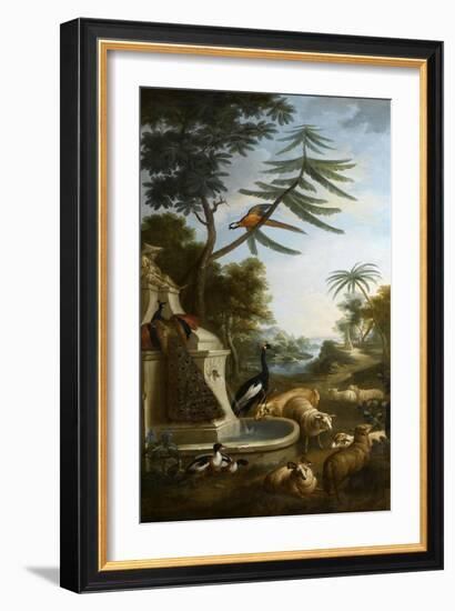 Paysage avec desmarkhors (moutons) d’Asie centrale-Christophe Huet-Framed Giclee Print