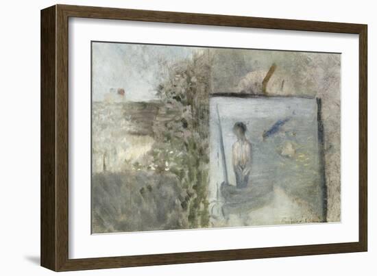 Paysage avec le "Pauvre Pêcheur" de Puvis de Chavannes-Georges Seurat-Framed Giclee Print