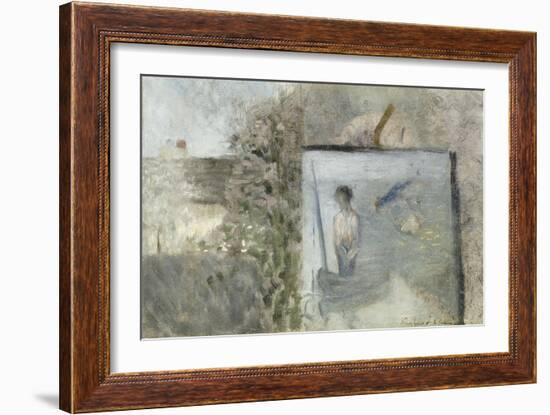 Paysage avec le "Pauvre Pêcheur" de Puvis de Chavannes-Georges Seurat-Framed Giclee Print
