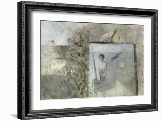 Paysage avec le "Pauvre Pêcheur" de Puvis de Chavannes-Georges Seurat-Framed Giclee Print