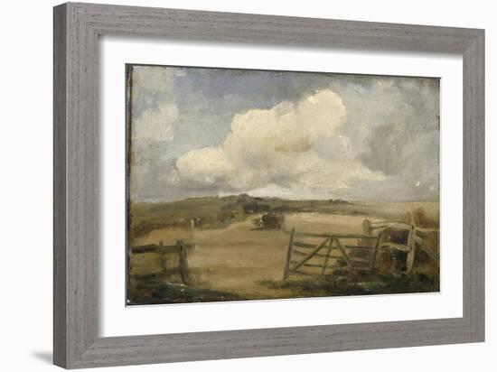 Paysage avec un champ et une barrière-John Constable-Framed Giclee Print