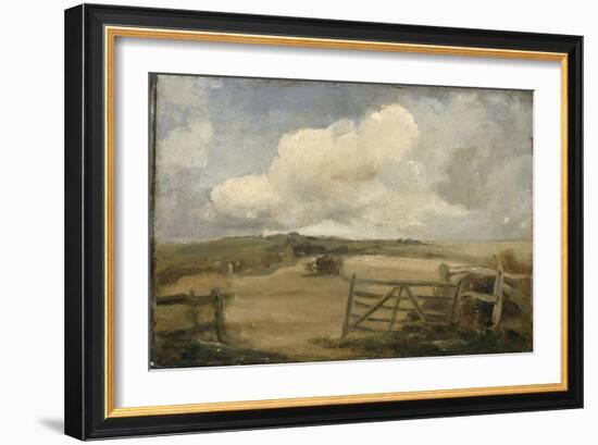 Paysage avec un champ et une barrière-John Constable-Framed Giclee Print