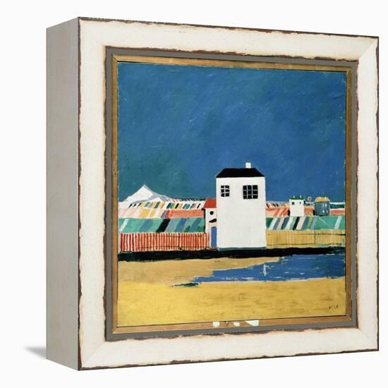 Paysage Avec Une Maison Blanche (Landscape with a White House). Peinture De Kasimir Severinovich Ma-Kazimir Severinovich Malevich-Framed Premier Image Canvas