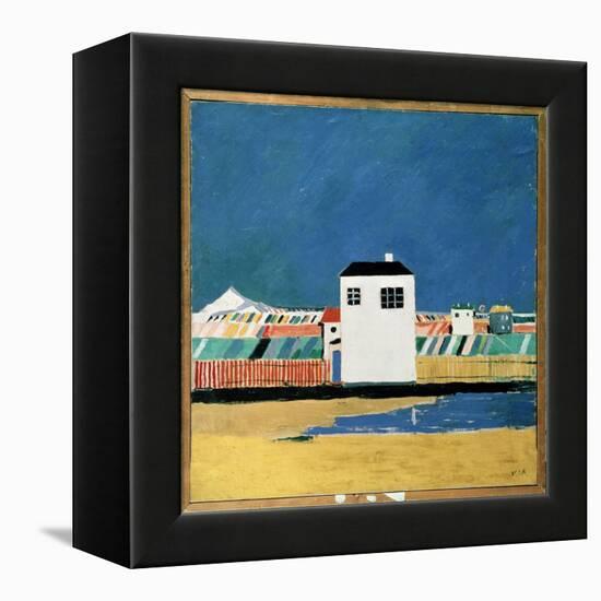 Paysage Avec Une Maison Blanche (Landscape with a White House). Peinture De Kasimir Severinovich Ma-Kazimir Severinovich Malevich-Framed Premier Image Canvas