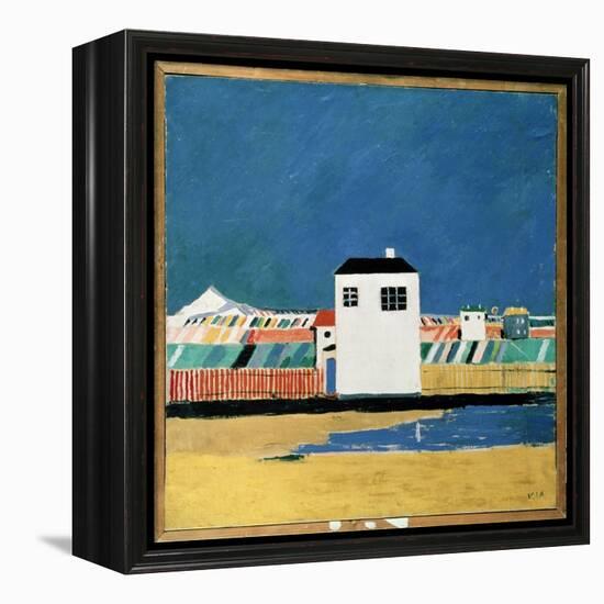 Paysage Avec Une Maison Blanche (Landscape with a White House). Peinture De Kasimir Severinovich Ma-Kazimir Severinovich Malevich-Framed Premier Image Canvas
