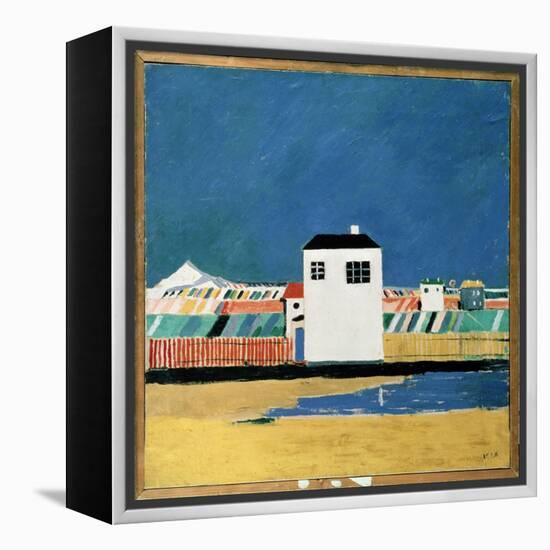 Paysage Avec Une Maison Blanche (Landscape with a White House). Peinture De Kasimir Severinovich Ma-Kazimir Severinovich Malevich-Framed Premier Image Canvas