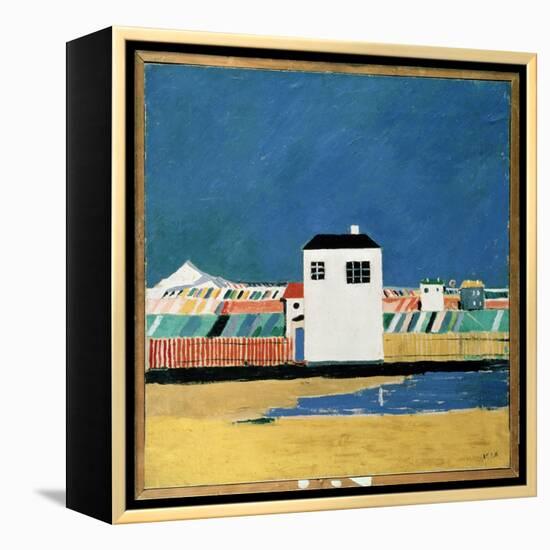 Paysage Avec Une Maison Blanche (Landscape with a White House). Peinture De Kasimir Severinovich Ma-Kazimir Severinovich Malevich-Framed Premier Image Canvas