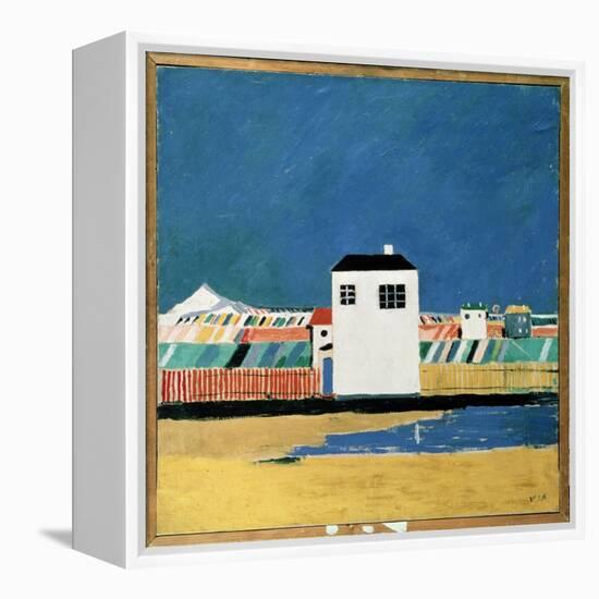 Paysage Avec Une Maison Blanche (Landscape with a White House). Peinture De Kasimir Severinovich Ma-Kazimir Severinovich Malevich-Framed Premier Image Canvas