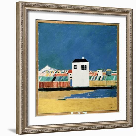 Paysage Avec Une Maison Blanche (Landscape with a White House). Peinture De Kasimir Severinovich Ma-Kazimir Severinovich Malevich-Framed Giclee Print