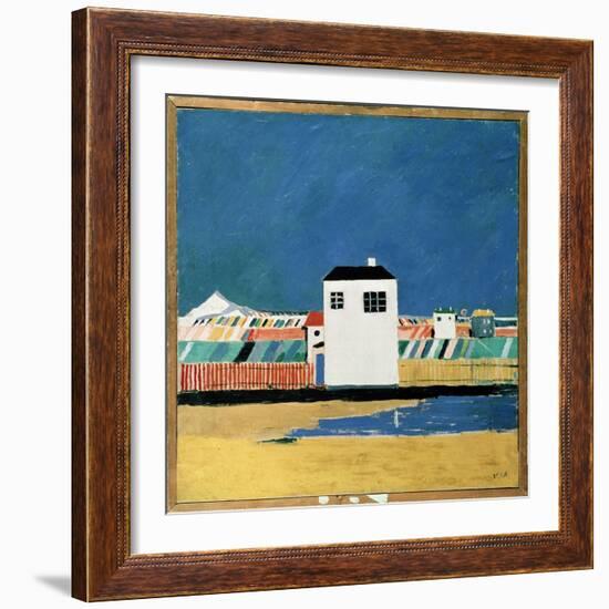 Paysage Avec Une Maison Blanche (Landscape with a White House). Peinture De Kasimir Severinovich Ma-Kazimir Severinovich Malevich-Framed Giclee Print