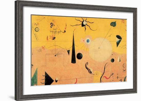 Paysage Catalan (Le Chasseur), c.1923-Joan Miro-Framed Art Print