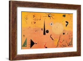 Paysage Catalan (Le Chasseur), c.1923-Joan Miro-Framed Art Print