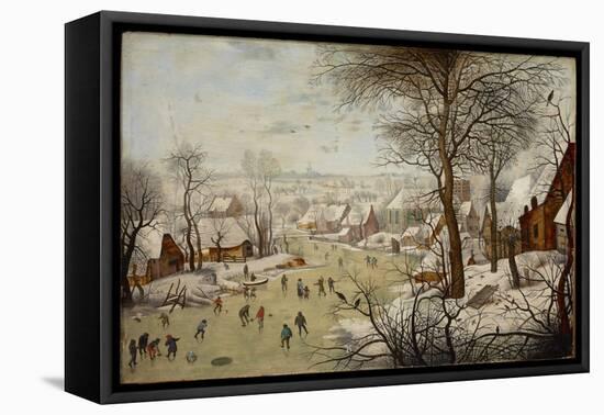 Paysage D'hiver Avec Un Piege a Oiseau - Winter Landscape with a Bird Trap, by Brueghel, Pieter, Th-Pieter the Younger Brueghel-Framed Premier Image Canvas