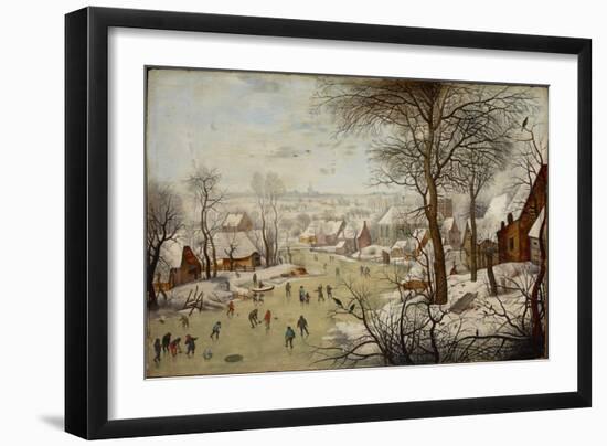 Paysage D'hiver Avec Un Piege a Oiseau - Winter Landscape with a Bird Trap, by Brueghel, Pieter, Th-Pieter the Younger Brueghel-Framed Giclee Print