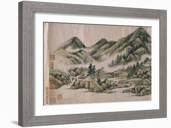 Paysage dans le style de Huang Gongwang-Yuanqi Wang-Framed Giclee Print