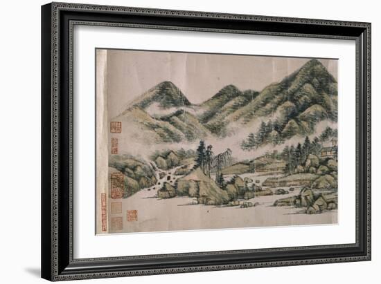 Paysage dans le style de Huang Gongwang-Yuanqi Wang-Framed Giclee Print