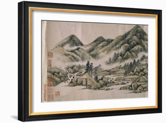 Paysage dans le style de Huang Gongwang-Yuanqi Wang-Framed Giclee Print