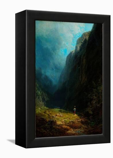 Paysage De Haute Vallee Alpine  Vue Du Mont Wendelstein Allemagne (In the Alpine High Valley Lands-Carl Spitzweg-Framed Premier Image Canvas