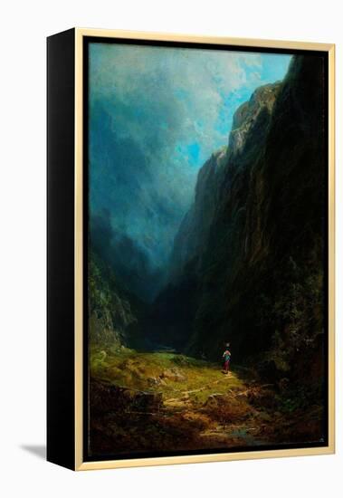 Paysage De Haute Vallee Alpine  Vue Du Mont Wendelstein Allemagne (In the Alpine High Valley Lands-Carl Spitzweg-Framed Premier Image Canvas