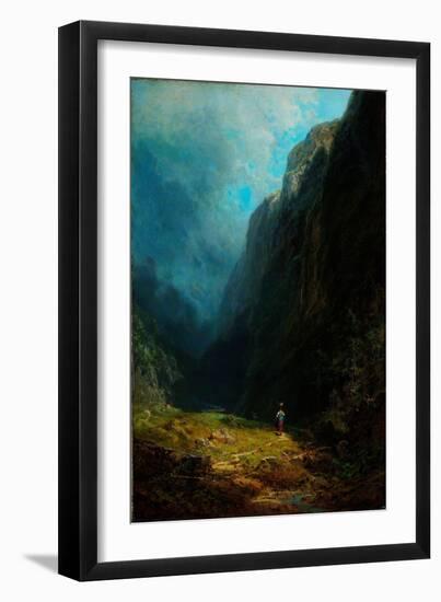 Paysage De Haute Vallee Alpine  Vue Du Mont Wendelstein Allemagne (In the Alpine High Valley Lands-Carl Spitzweg-Framed Giclee Print