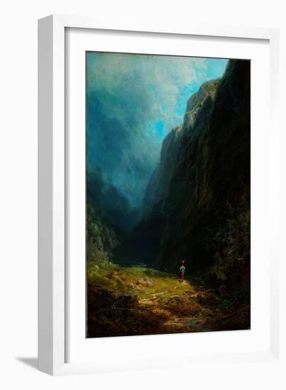 Paysage De Haute Vallee Alpine  Vue Du Mont Wendelstein Allemagne (In the Alpine High Valley Lands-Carl Spitzweg-Framed Giclee Print