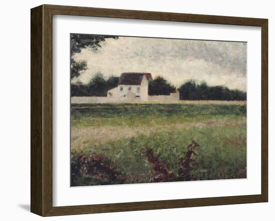 Paysage de l'Ile-de-France-Georges Seurat-Framed Giclee Print