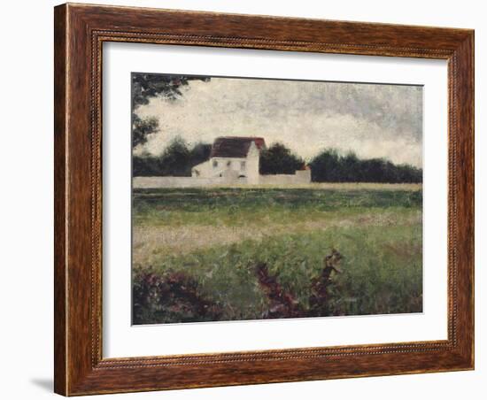 Paysage de l'Ile-de-France-Georges Seurat-Framed Giclee Print