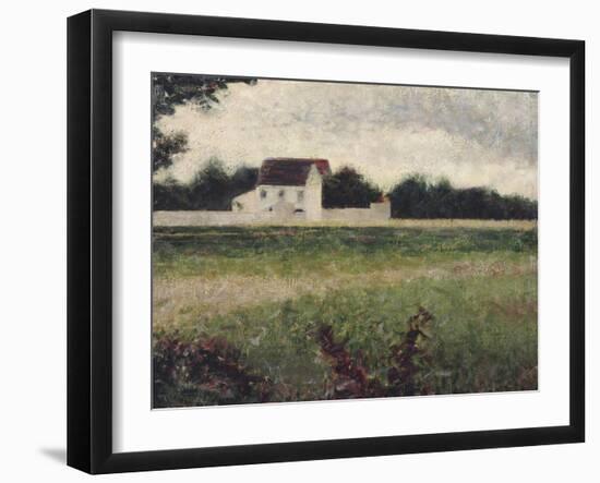 Paysage de l'Ile-de-France-Georges Seurat-Framed Giclee Print