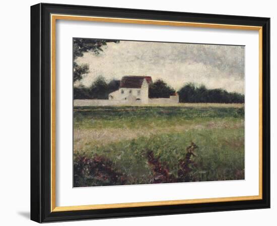 Paysage de l'Ile-de-France-Georges Seurat-Framed Giclee Print