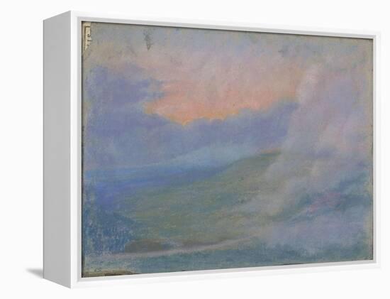 Paysage de montagne au soleil couchant avec effets de nuages-François Garas-Framed Premier Image Canvas