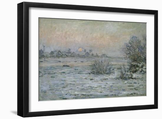 Paysage de neige au crépuscule-Claude Monet-Framed Giclee Print