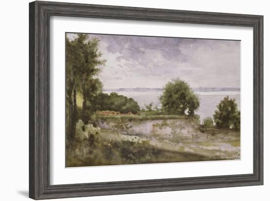 Paysage (Honfleur) ou Jardin de madame Aupick, mère de Baudelaire-Gustave Moreau-Framed Giclee Print