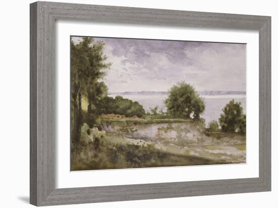 Paysage (Honfleur) ou Jardin de madame Aupick, mère de Baudelaire-Gustave Moreau-Framed Giclee Print