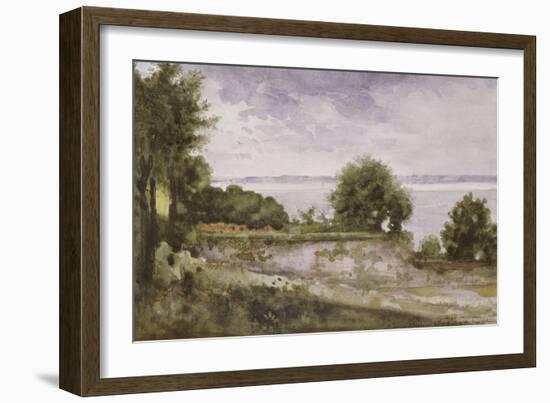 Paysage (Honfleur) ou Jardin de madame Aupick, mère de Baudelaire-Gustave Moreau-Framed Giclee Print