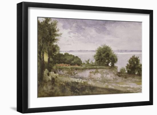 Paysage (Honfleur) ou Jardin de madame Aupick, mère de Baudelaire-Gustave Moreau-Framed Giclee Print