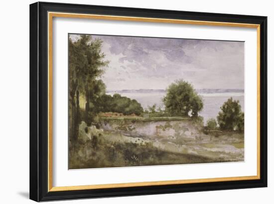 Paysage (Honfleur) ou Jardin de madame Aupick, mère de Baudelaire-Gustave Moreau-Framed Giclee Print