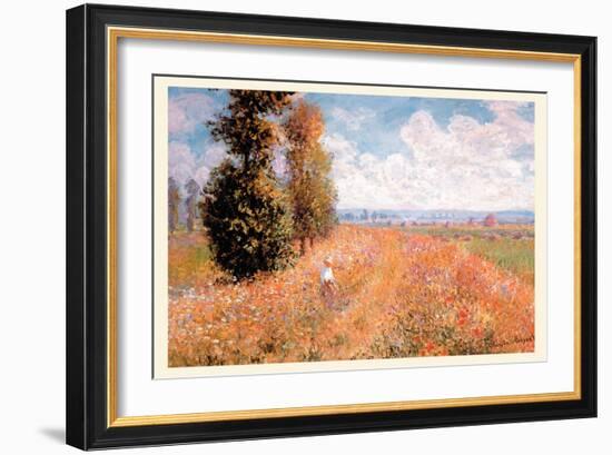 Paysage Pres De Giverny-Claude Monet-Framed Art Print