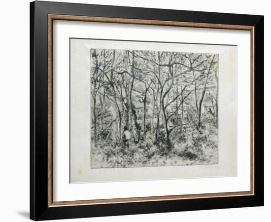 Paysage Sous Bois, À L'Hermitage (Pontoise), 1879-Camille Pissarro-Framed Giclee Print