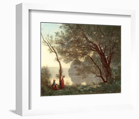 Paysage (Souvenir de Mortefontaine), 1796-1875-Jean-Baptiste-Camille Corot-Framed Premium Giclee Print