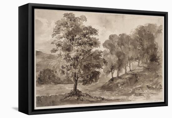 Paysage-Eugene Delacroix-Framed Premier Image Canvas