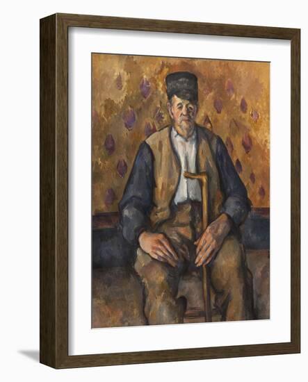 Paysan assis-Paul Cézanne-Framed Giclee Print