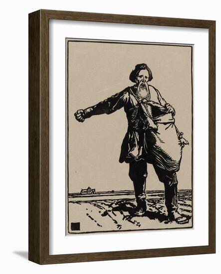 Paysan Russe, 1915 (Woodcut on Japanese Mulberry Paper)-Auguste Lepere-Framed Giclee Print