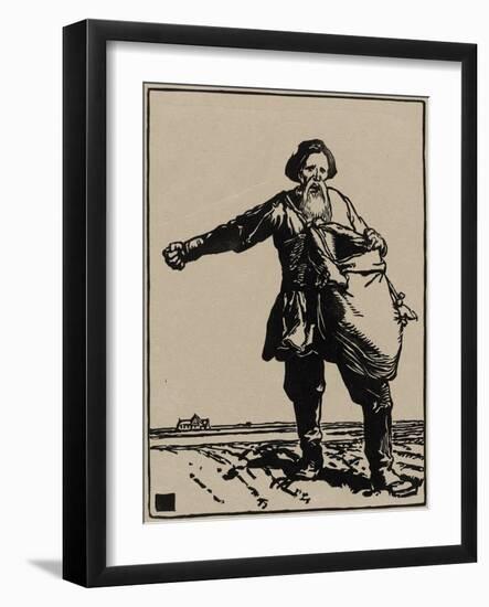 Paysan Russe, 1915 (Woodcut on Japanese Mulberry Paper)-Auguste Lepere-Framed Giclee Print