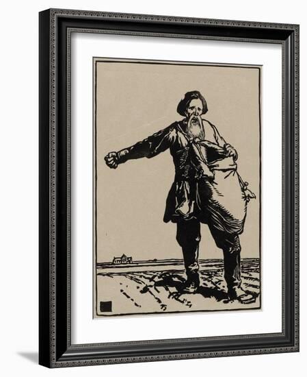 Paysan Russe, 1915 (Woodcut on Japanese Mulberry Paper)-Auguste Lepere-Framed Giclee Print