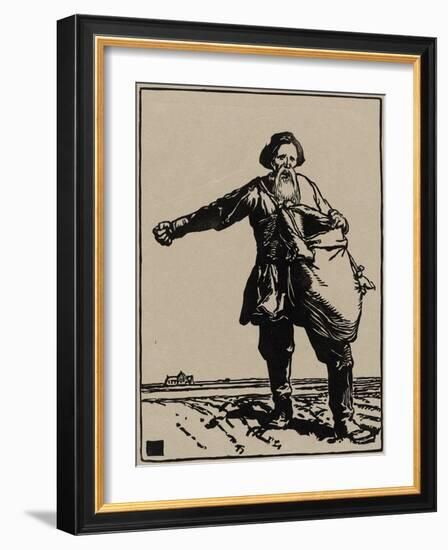 Paysan Russe, 1915 (Woodcut on Japanese Mulberry Paper)-Auguste Lepere-Framed Giclee Print